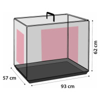 Flamingo metāla būris (ar divām durtiņām) KEO L 93x57x62 cm melns