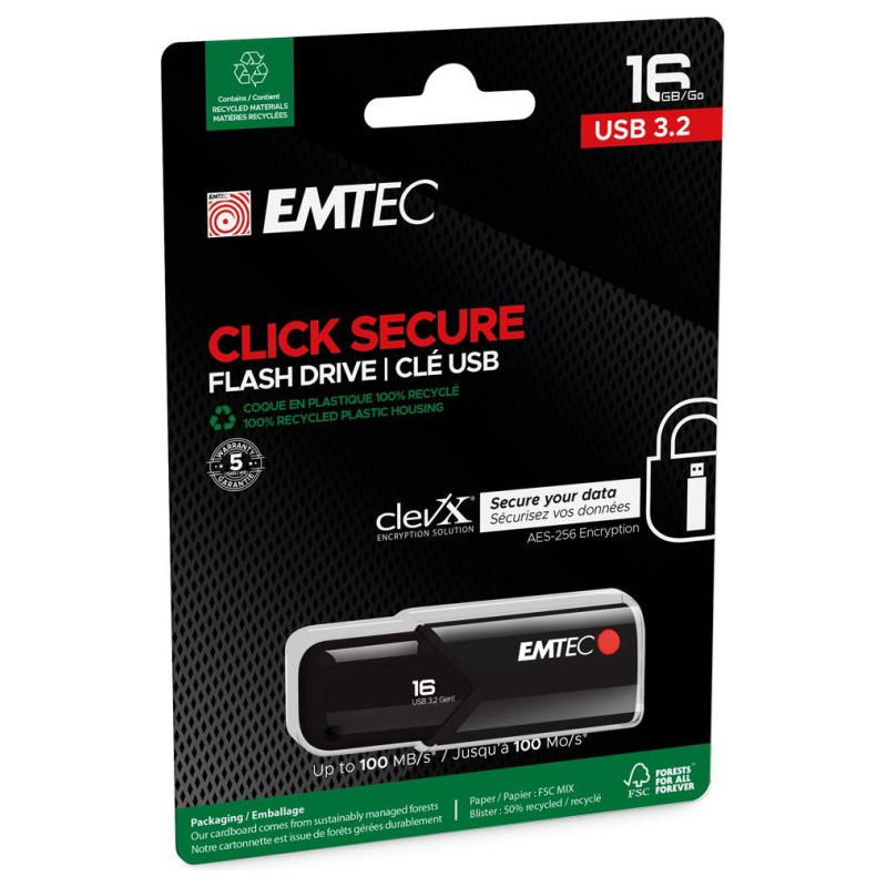 Emtec USB3.2 Click Secure B120 16GB