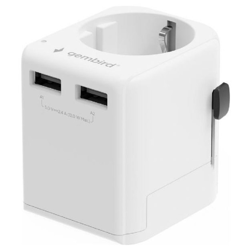 Gembird POWER ADAPTER EU TO UNIV. 12W/WHT TPA-EU2A12-01-W GEMBIRD
