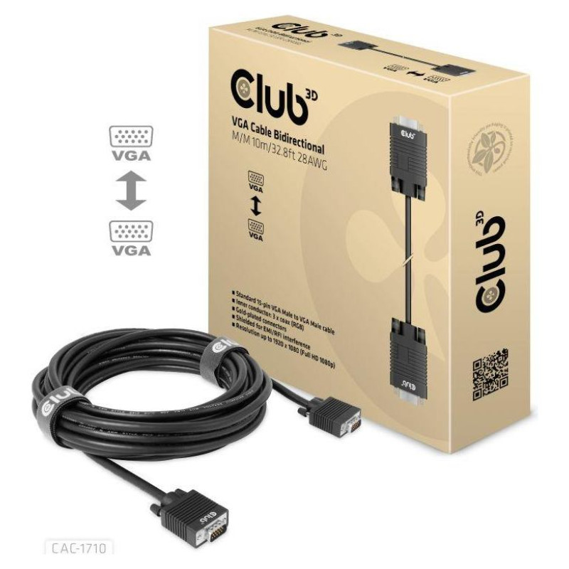 Club3D CABLE VGA TO VGA 10M/M/M CAC-1710 CLUB3D