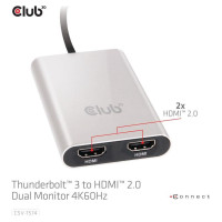 Club3D I/O ADAPTER THUNDERBOLT / HDMI/DUAL CSV-1574 CLUB3D
