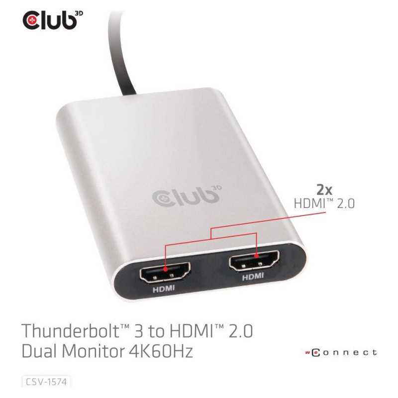 Club3D I/O ADAPTER THUNDERBOLT / HDMI/DUAL CSV-1574 CLUB3D