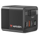 Verbatim Lādētājs Verbatim GaN Wall Charger 65W 2 Port with Retractable Cable