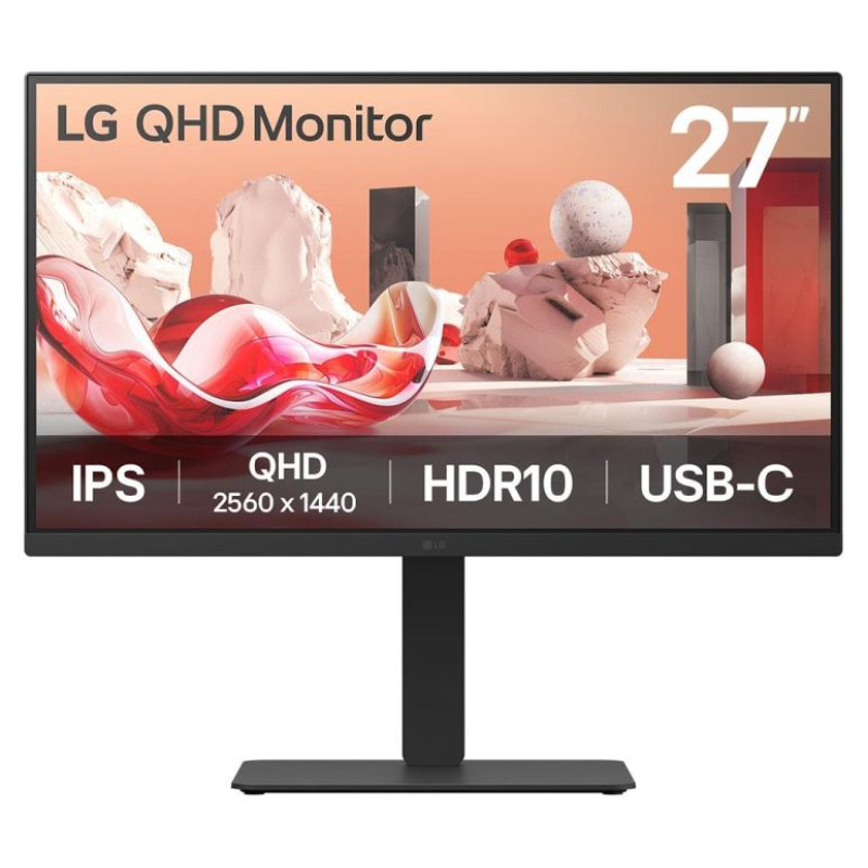 LG LCD Monitor|LG|27BA75QB-B|27"|Panel IPS|2560x1440|16:9|100Hz|Matte|Speakers|Swivel|Pivot|Height adjustable|Tilt|Colour Black|27BA75QB-B