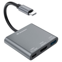 Wozinsky Hub Wozinsky WHCH-01 USB-C PD 100W HDMI 4K@30Hz USB-A 10Gbps - gray