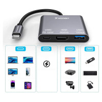 Wozinsky Hub Wozinsky WHCH-01 USB-C PD 100W HDMI 4K@30Hz USB-A 10Gbps - gray