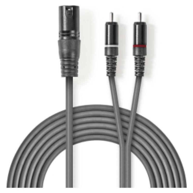 Nedis Kabelis Nedis XLR M - 2x RCA M 3m