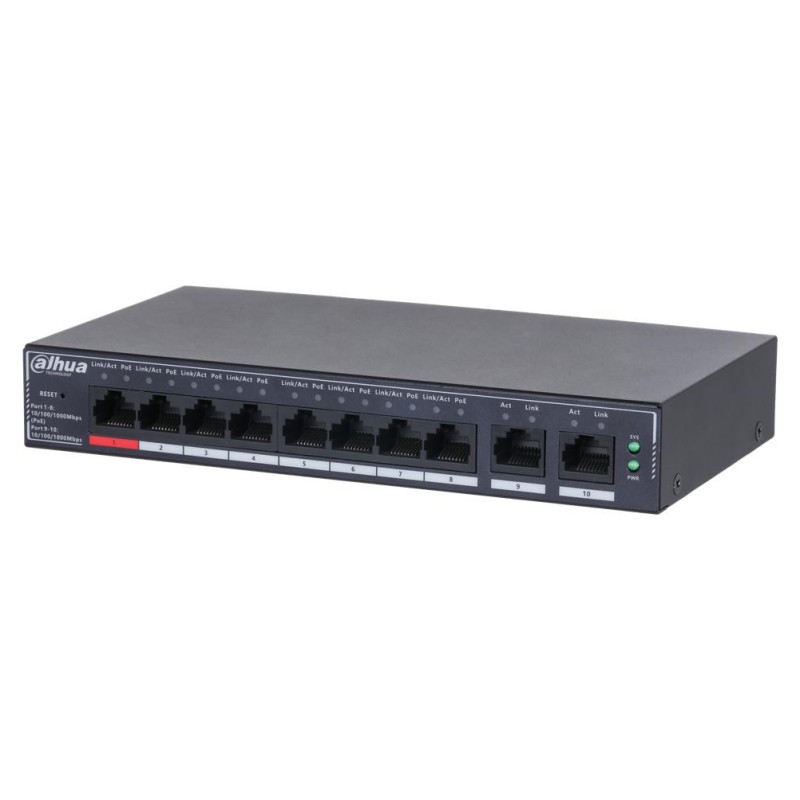 Dahua Switch|DAHUA|DH-SG4010P|Type L2|PoE ports 8|110 Watts|SG4010P