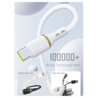 Dudao L25C USB-C - USB-C Silicone Cable 60W 1m - White