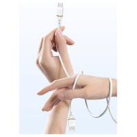 Dudao L25C USB-C - USB-C Silicone Cable 60W 1m - White