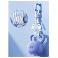 Dudao L25C USB-C - USB-C Silicone Cable 60W 1m - White