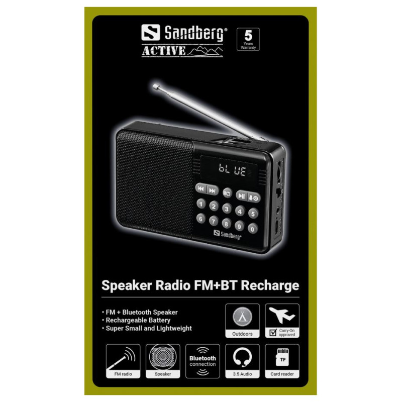 Sandberg 421-18 Speaker Radio FM+BT Recharge