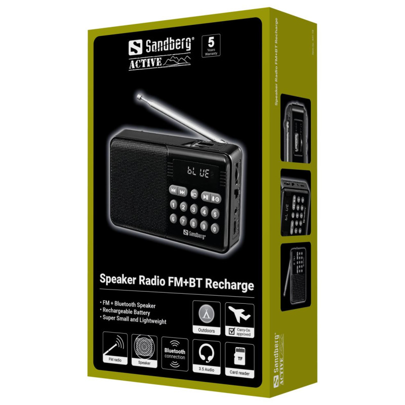 Sandberg 421-18 Speaker Radio FM+BT Recharge