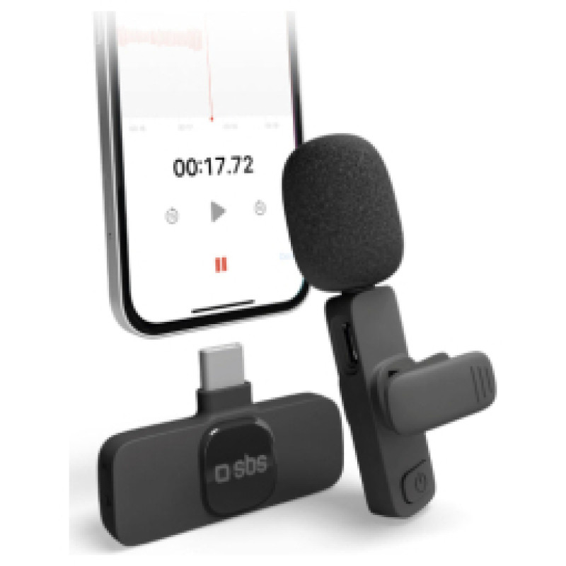 SBS Bezvadu mikrofons SBS USB-C receiver clip mic