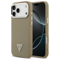 Guess Grained Triangle Logo MagSafe case for iPhone 17 Pro Max - brown