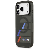 BMW M IML Metal Buttons Tricolor Lines MagSafe Case for iPhone 17 Pro Max - Black