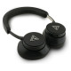 Guess Bluetooth ENC Saffiano Triangle Logo On-Ear Headphones - Black