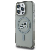 Karl Lagerfeld IML Metal Karl&Choupette Head MagSafe Case for iPhone 16 Pro - Black