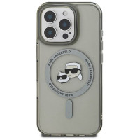 Karl Lagerfeld IML Metal Karl&Choupette Head MagSafe Case for iPhone 16 Pro - Black