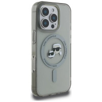 Karl Lagerfeld IML Metal Karl&Choupette Head MagSafe Case for iPhone 16 Pro - Black