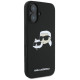 Karl Lagerfeld Silicone Nauble Heads Print MagSafe Case for iPhone 16 - Black