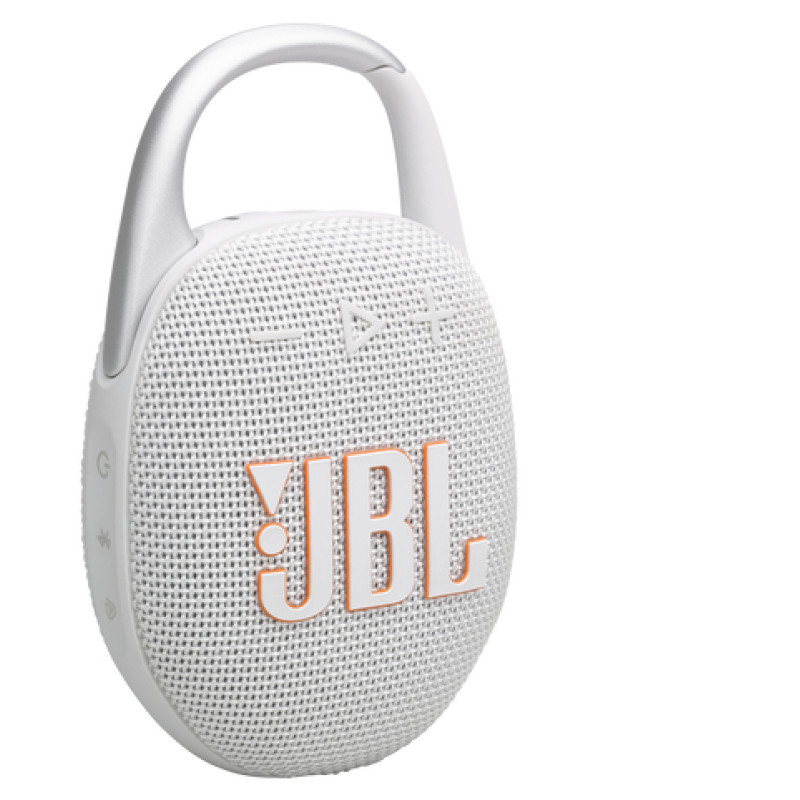 JBL ūdensizturīga portatīvā skanda ar karabīni, balts - JBLCLIP5WHT