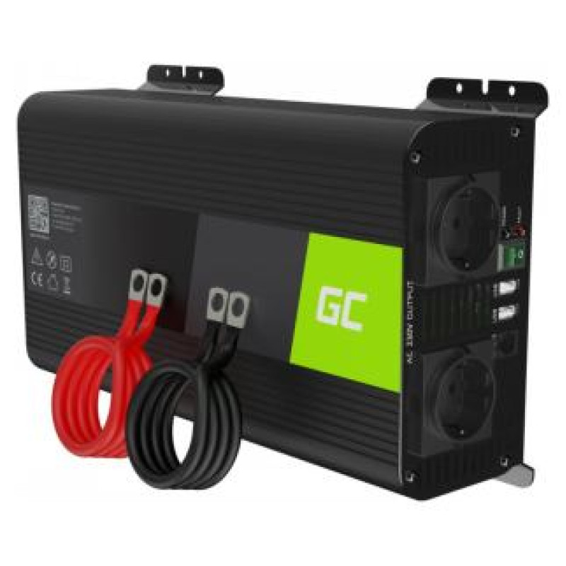 Green Cell Strāvas pārveidotājs Green Cell Car Power Inverter Converter 12V to 230V 1000W/ 2000W Pure sine