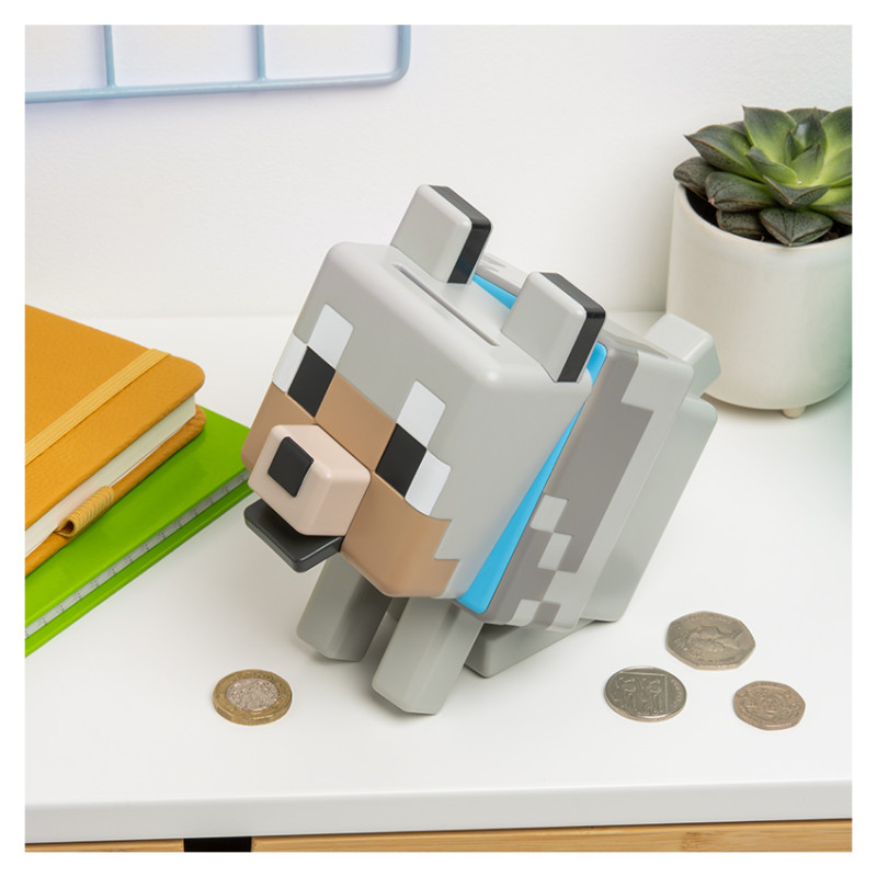Paladone Minecraft Wolf Shaped Money Box