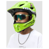 Rockbros TT-32003 Shark Children's Bike Helmet with Detachable Jaw Size S (48-52) - Green
