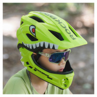 Rockbros TT-32003 Shark Children's Bike Helmet with Detachable Jaw Size S (48-52) - Green