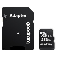 Goodram Microcard 256 GB micro SD XC UHS-I class 10 memory card, SD adapter (M1AA-2560R12)
