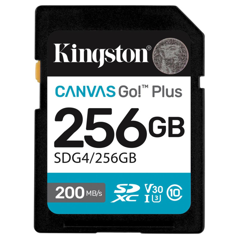 Kingston 256GB SDXC Canvas Go Plus Gen4 200MB/s C10 UHS-I U3 V30