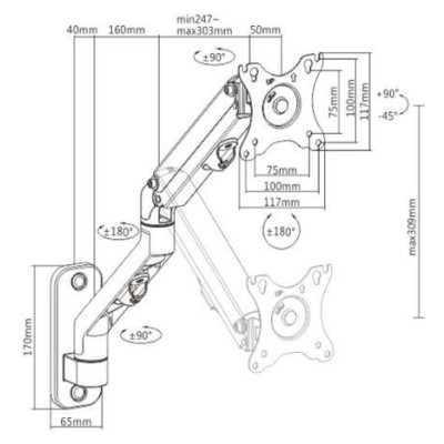 Gembird DISPLAY ACC MOUNTING ARM 27"/MA-WA1-02 GEMBIRD