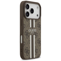 Guess 4G Printed Stripes MagSafe case for iPhone 17 Pro - brown