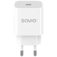 Savio Lādētājs SAVIO Wall Charger 20 W 1&times; USB-A, 1&times; USB-C