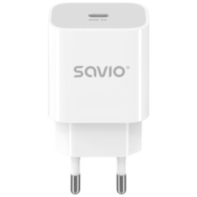Savio Lādētājs SAVIO Wall Charger 20 W 1&times; USB-A, 1&times; USB-C
