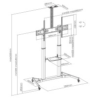 Sbox FS-3610 Floor Ultra-Large LED TV Stand 60-100" 100kg White