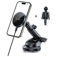 Tech-Protect mm15W-V5 Magnetic MagSafe Car Holder for Cockpit/Windshield/Air Vent - Black