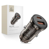 Tech-Protect CC01 45W 2-Port USB-A / USB-C Car Charger - Black
