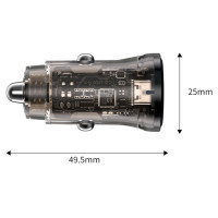 Tech-Protect CC01 45W 2-Port USB-A / USB-C Car Charger - Black