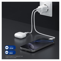 Spigen Essential EE352EU USB-C / USB-A 35W Wall Charger - White