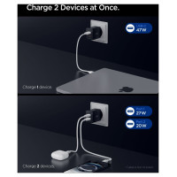 Spigen Essential EE472EU 2-port USC-C 47W wall charger - black