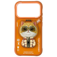 Nimmy Cool&Cute 2.0 Cat Case for iPhone 17 Pro with Magnetic Hanger - Orange
