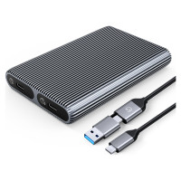 Orico Kieszeń dyskowa podw&oacute;jna Orico AM2C3-2SN na dwa dyski M.2 SATA+NVME USB-C 3.2 6Gb/s / 10Gb/s - szara