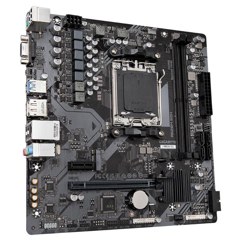 Gigabyte Mainboard|GIGABYTE|AMD A620|Socket AM5|micro ATX|RAM DDR5-SDRAM|2xSlots|1xPCI Express x1 slots|1xPCI Express x16 slots|1xNumber of M.2 (M) slots|A620MS2H2.2