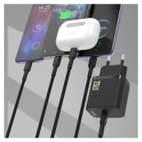 Dudao A27CEU PD 25W GaN SB-C Wall Charger with USB-C Cable - Black