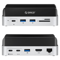 Orico MiniDock 10-in-1 Docking Station with SSD Hard Drive Bay - Silver