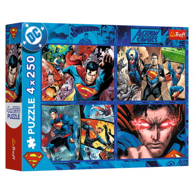 Trefl SUPERMAN Pužļu komplekts 4x250 gab.
