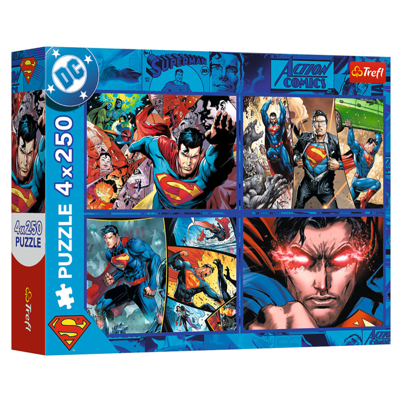 Trefl SUPERMAN Pužļu komplekts 4x250 gab.