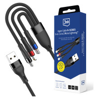 3Mk Protection 3mk Hyper Cable N-SERIES 3 in 1 USB-A / Lightning / Micro 1.2m 9V/2A 18W - black